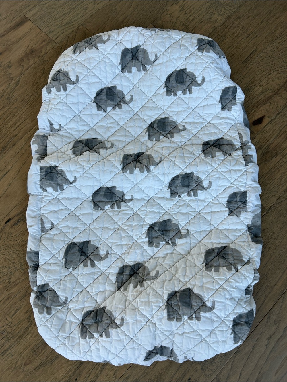 Crate&Barrel Gray Elephant Changing Pad Cover 100% Cotton